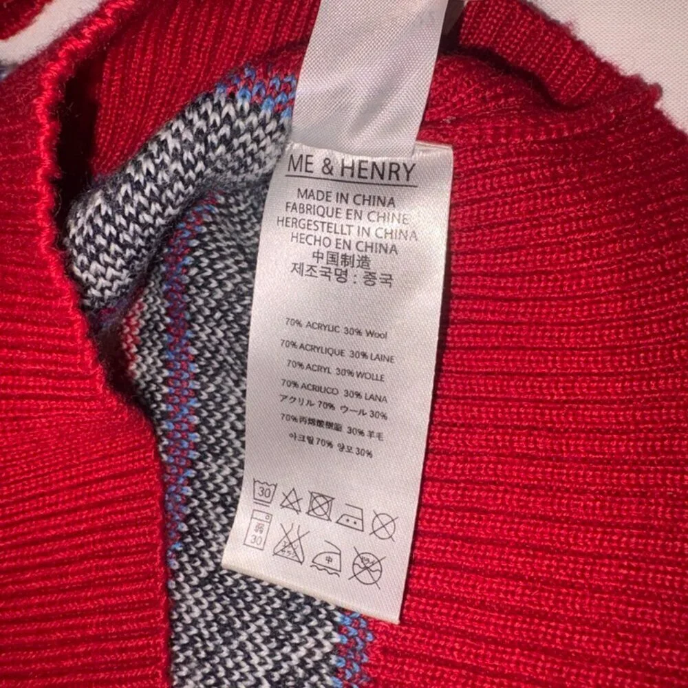 NWOT Me & Henry Kids' Christmas Holiday Winter Sweater Crew Neck Not Itchy! 6/7Y